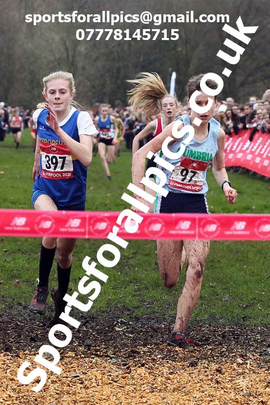 Junior girls, 2020 New Balance English Schools Champs., Sefton Park, Liverpool. Photo: David T. Hewitson/Sports for All Pics